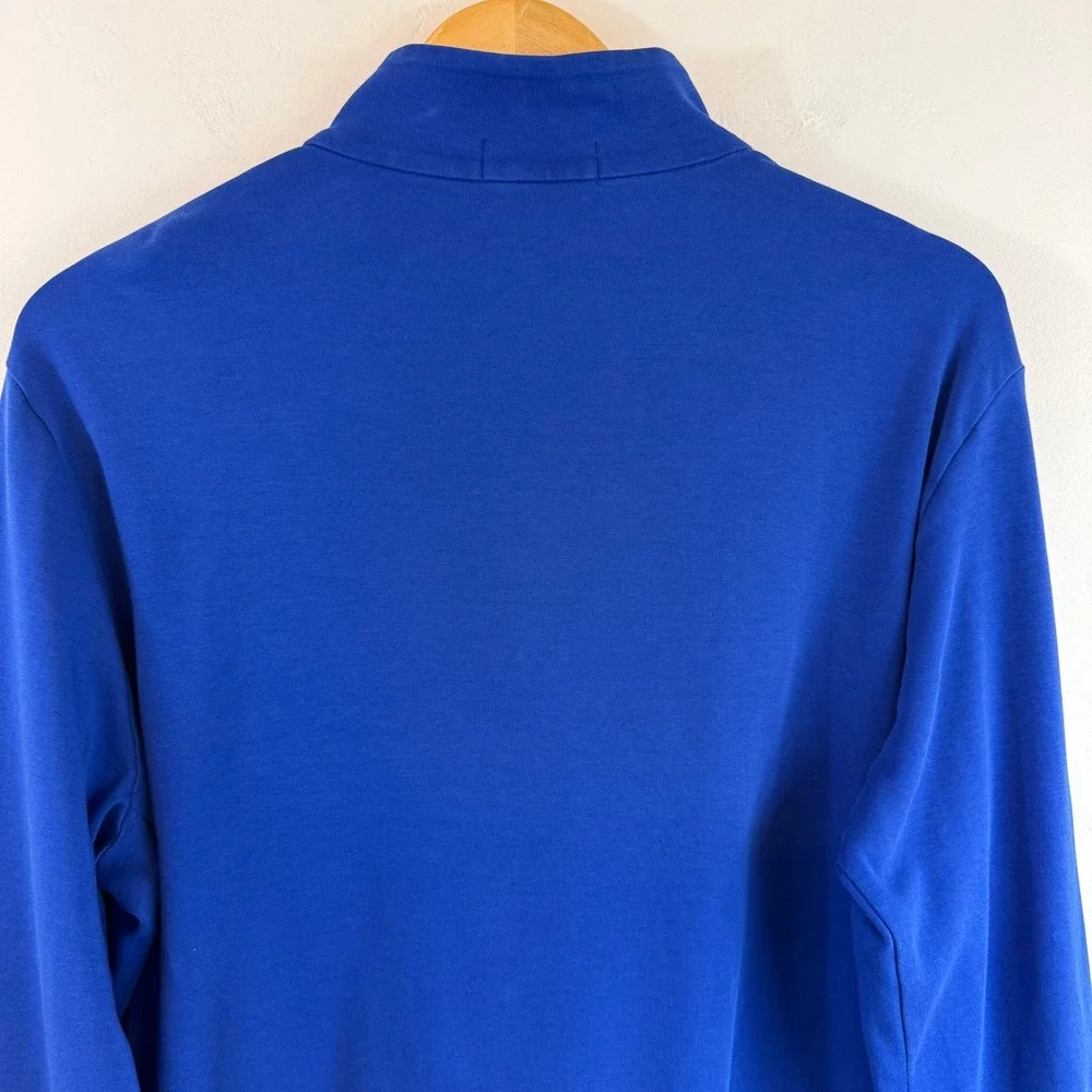 Polo Ralph Lauren Quarter Zip Pullover Blue Pima Cotton Preppy Old Money Golf L